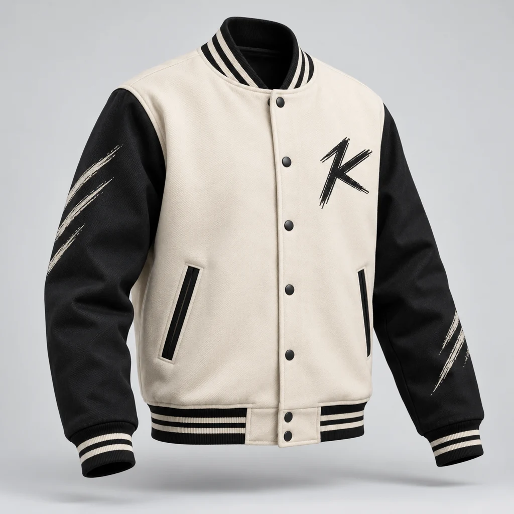 Chalk Motion Jacket in Cream / Black, front view