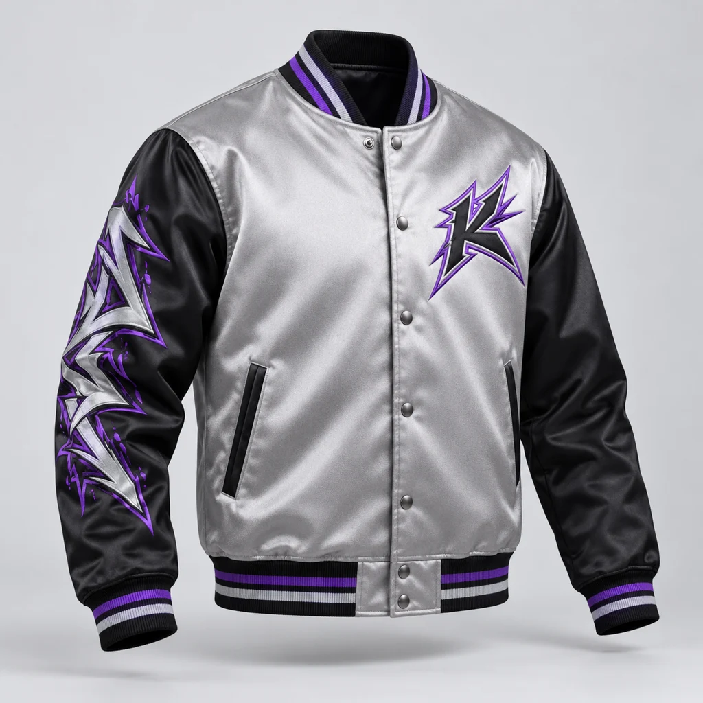 Silver Trace Jacket in Silver / Black, front view