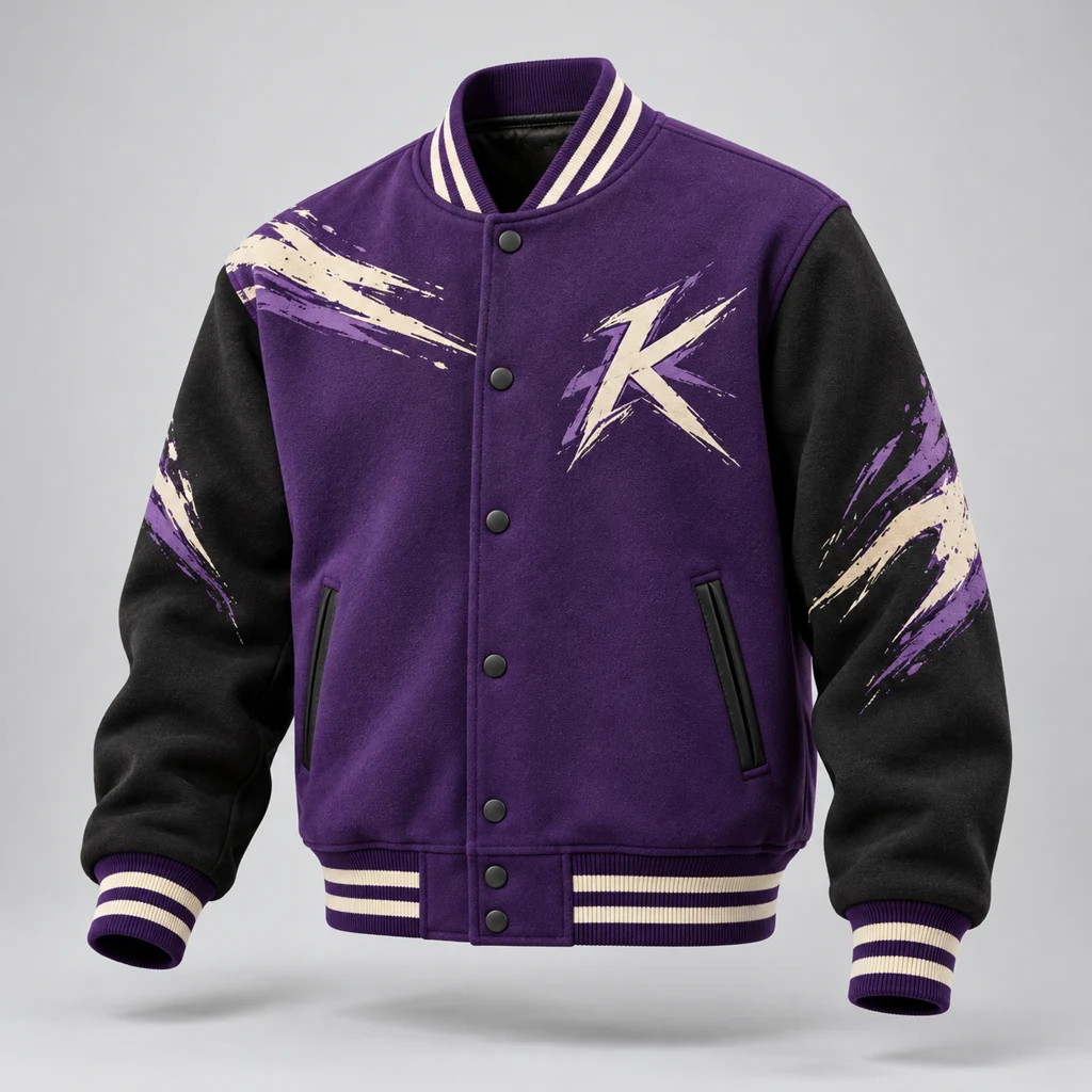 Violet Static Jacket in Purple / Black, front view